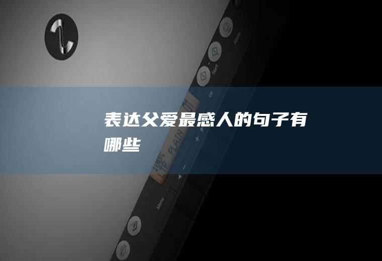 表达父爱最感人的句子有哪些