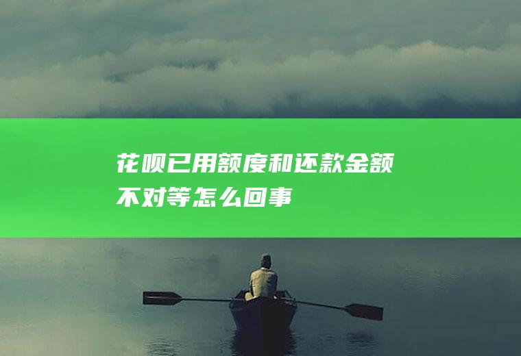 花呗已用和金额不对等怎么回事