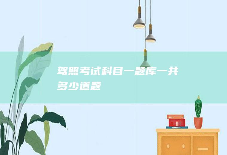 驾照考试科目一题库一共多少道题