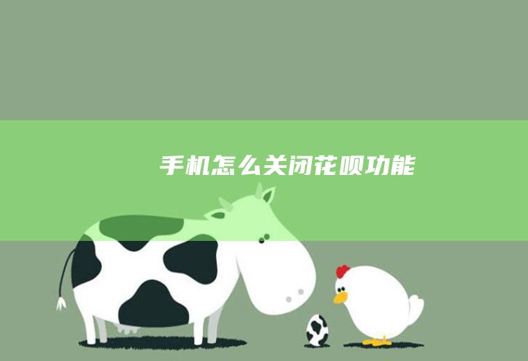 手机怎么关闭花呗功能