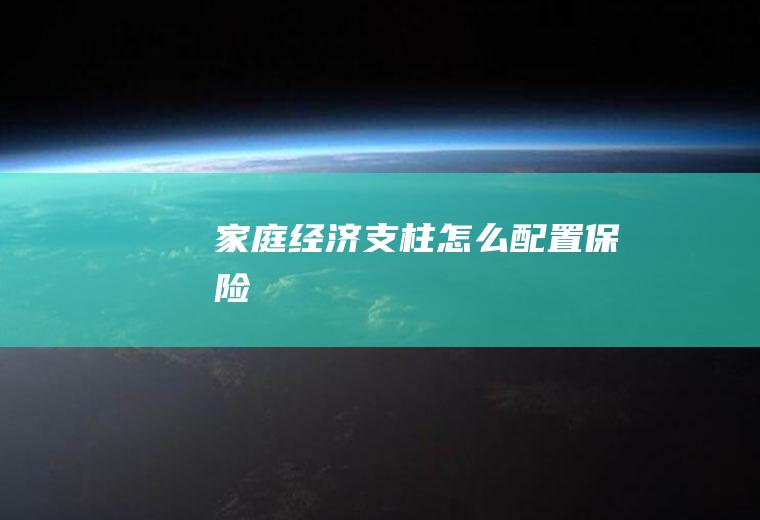 家庭经济支柱怎么配置保险