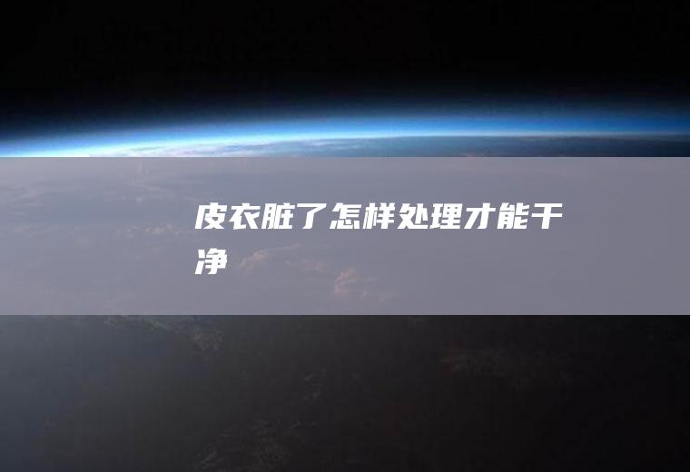 皮衣脏了怎样处理才能干净