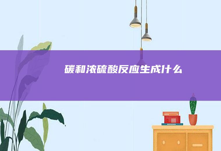 碳和浓硫酸反应生成什么