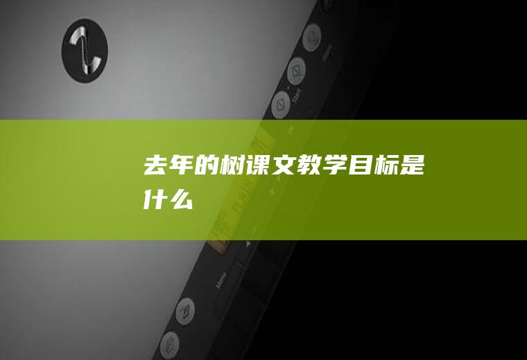 《去年的树》课文教学目标是什么