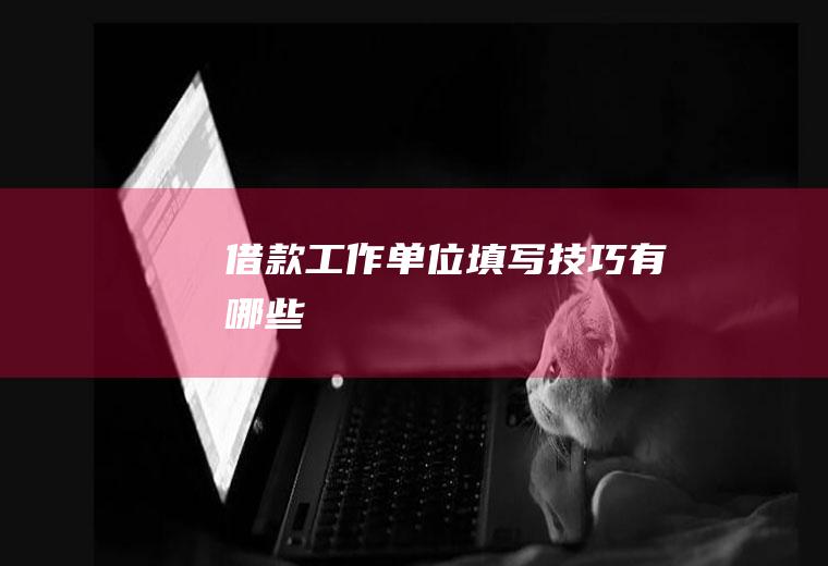 借款工作单位填写技巧有哪些