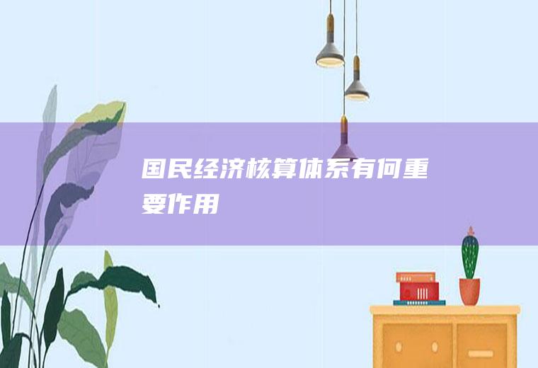 核算体系有何重要作用