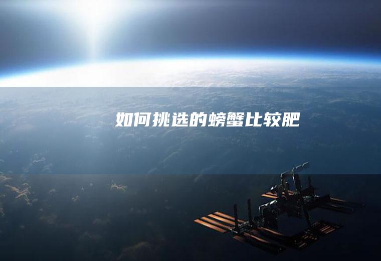 如何挑选的螃蟹比较肥