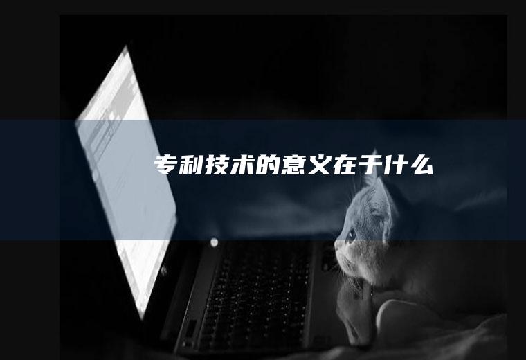 专利技术的意义在于什么