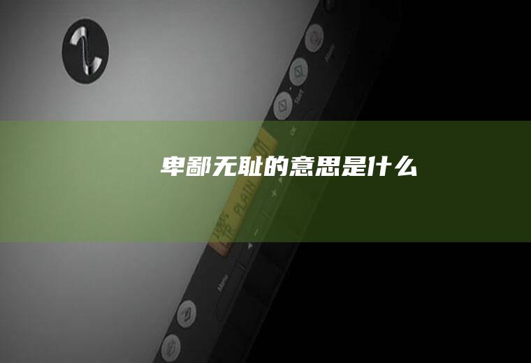 卑鄙无耻的意思是什么