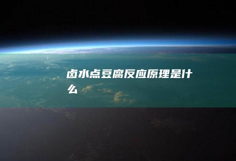 卤水点豆腐反应原理是什么