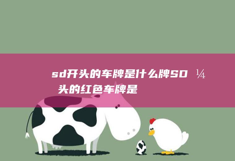 sd开头的车牌是什么牌(SD开头的红色车牌是原沈阳军区装备部的车牌)