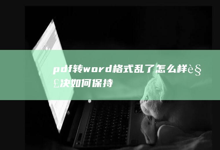 pdf转word格式乱了怎么样解决(如何保持pdf文件转换成word)