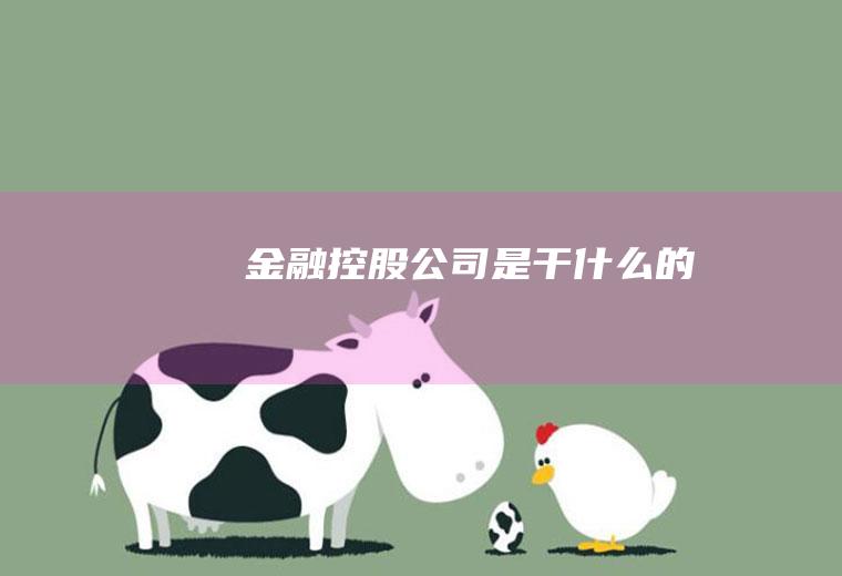 金融控股公司是干什么的