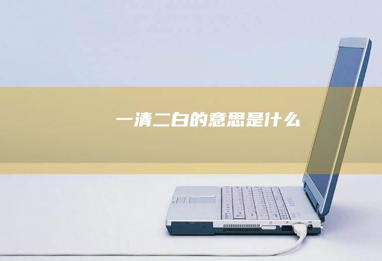 一清二白的意思是什么