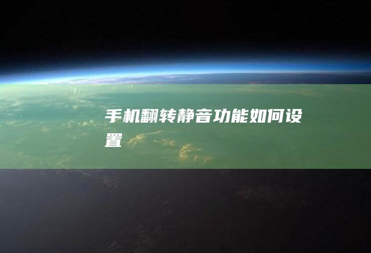 手机翻转静音功能如何设置