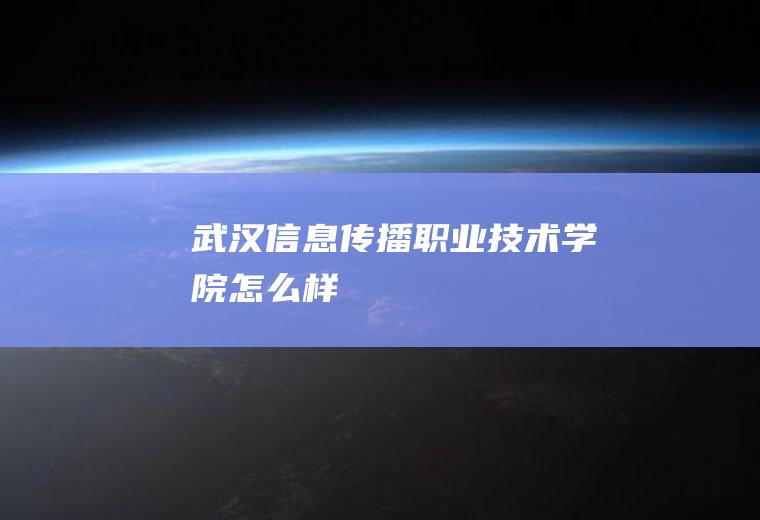 武汉信息传播职业技术学院怎么样