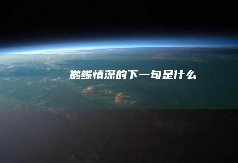 鹣鲽情深的下一句是什么