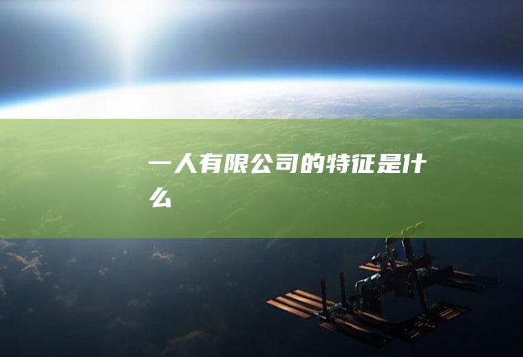 一人有限公司的特征是什么