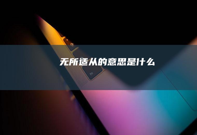 无所适从的意思是什么