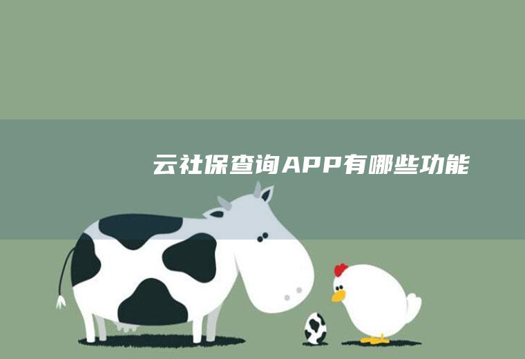 云社保查询APP有哪些功能