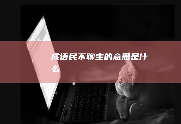 成语民不聊生的意思是什么