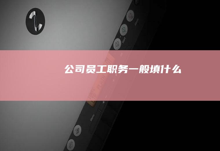 公司员工职务一般填什么
