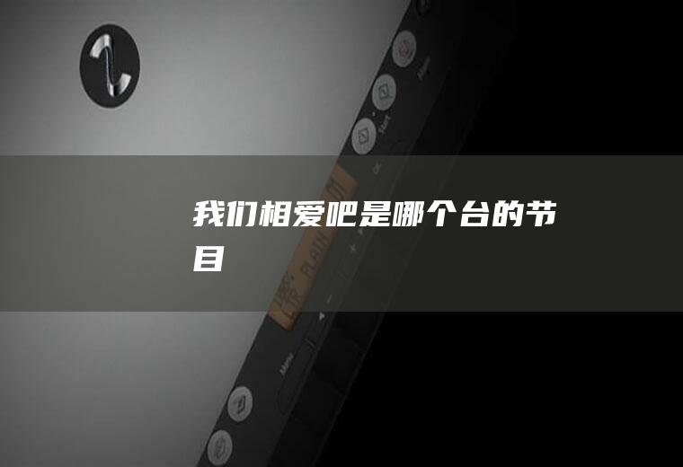 《我们相爱吧》是哪个台的节目