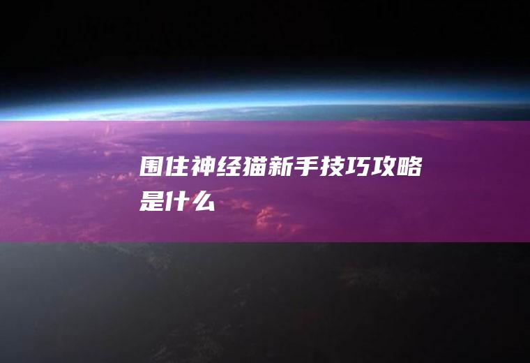 《围住神经猫》新手技巧攻略是什么