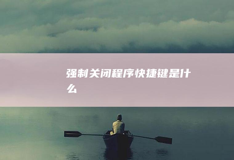 强制关闭程序快捷键是什么