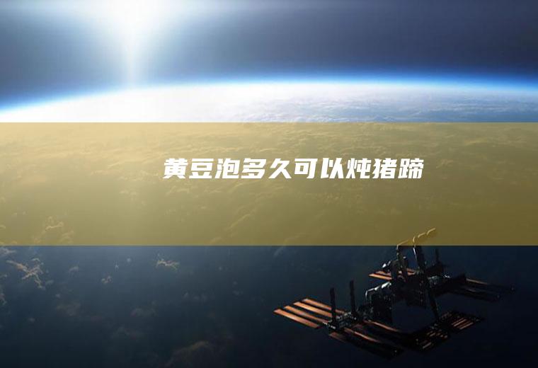 黄豆泡多久可以炖猪蹄