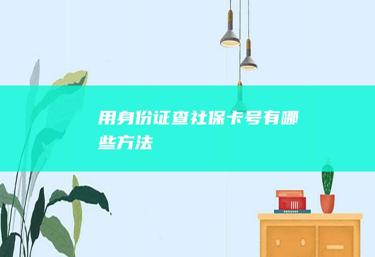 用身份证查社保卡号有哪些方法