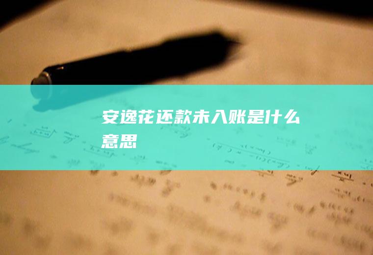 安逸花还款未入账是什么意思