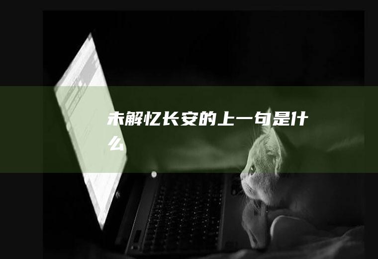 未解忆长安的上一句是什么
