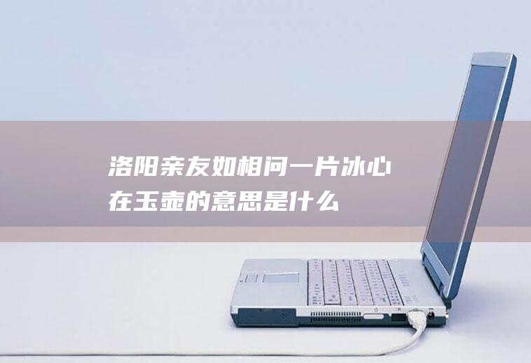 洛阳亲友如相问一片冰心在玉壶的意思是什么