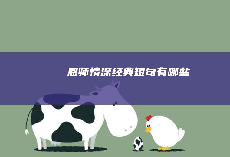 恩师情深经典短句有哪些