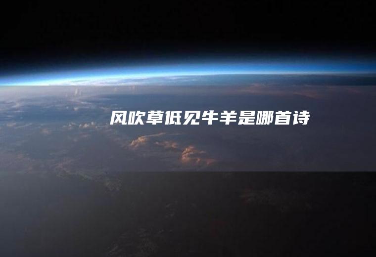 风吹草低见牛羊是哪首诗