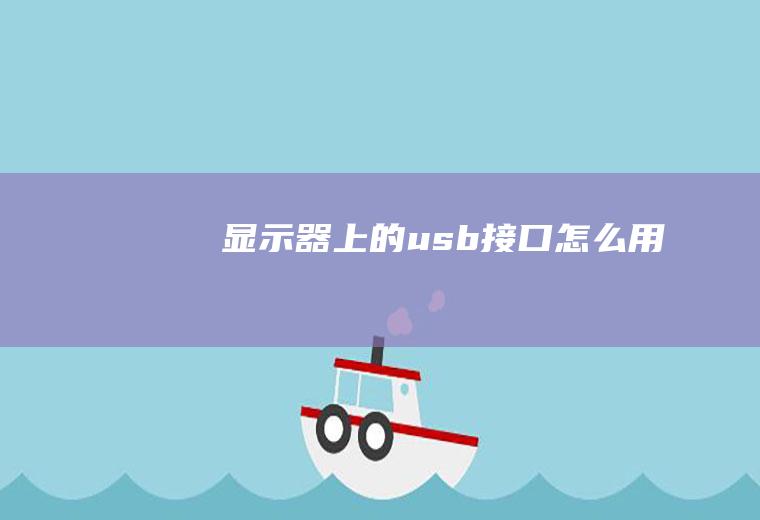 显示器上的usb接口怎么用
