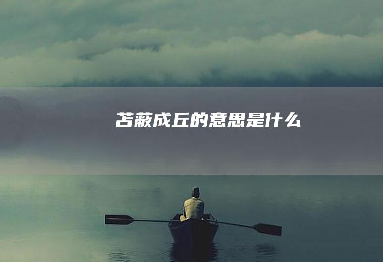 苫蔽成丘的意思是什么