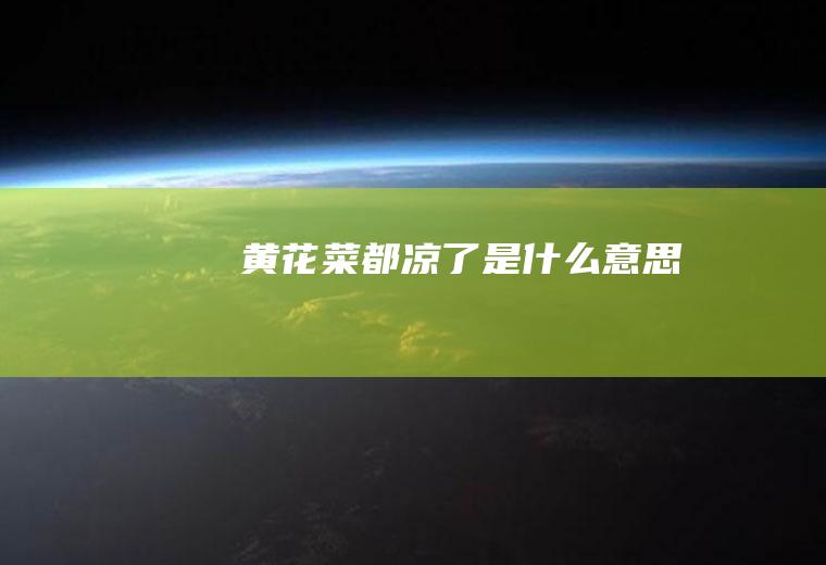 黄花菜都凉了是什么意思