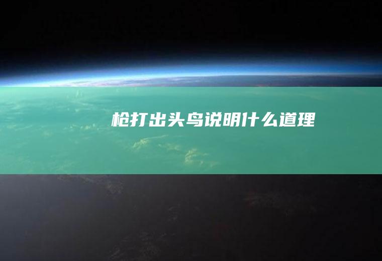 枪打出头鸟说明什么道理