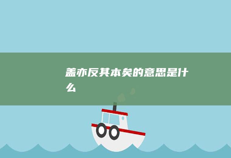 盖亦反其本矣的意思是什么