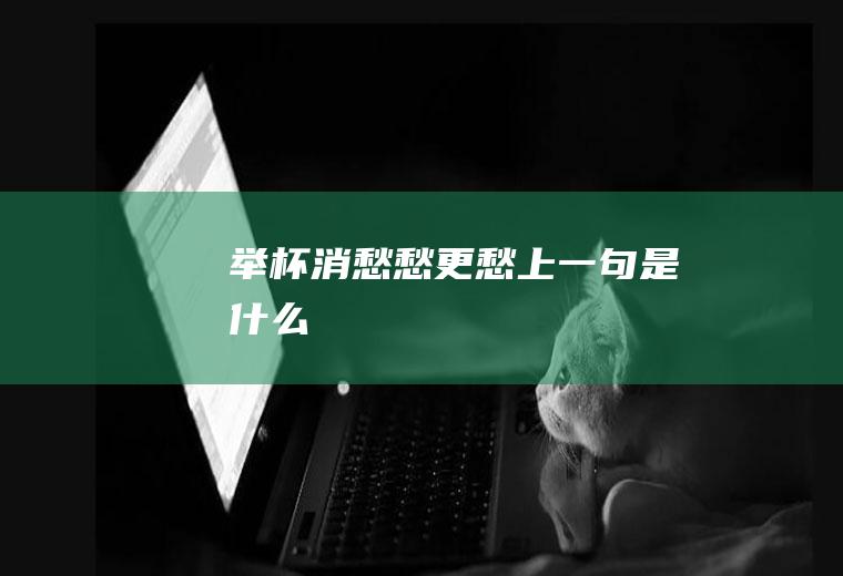 举杯消愁愁更愁上一句是什么