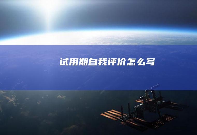 试用期自我评价怎么写