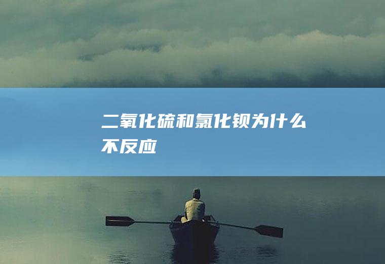 二氧化硫和氯化钡为什么不反应
