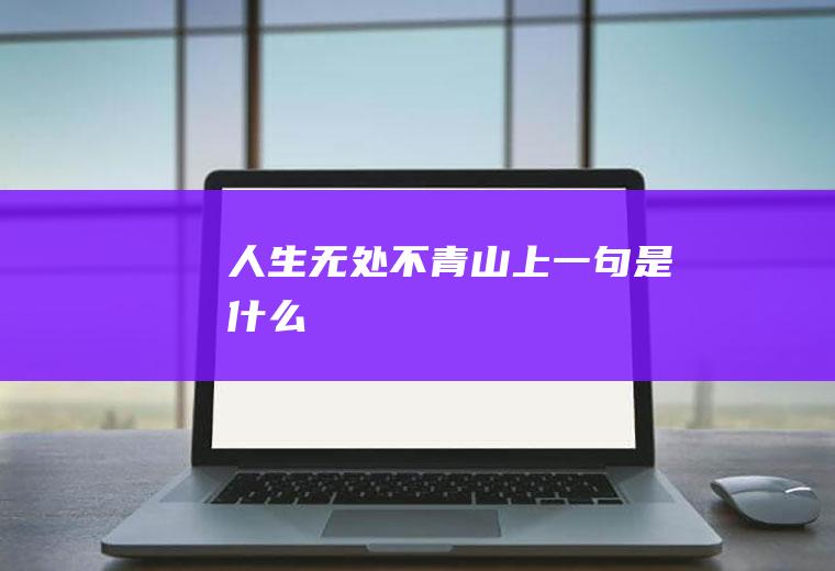 人生无处不青山上一句是什么