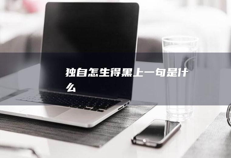 独自怎生得黑上一句是什么