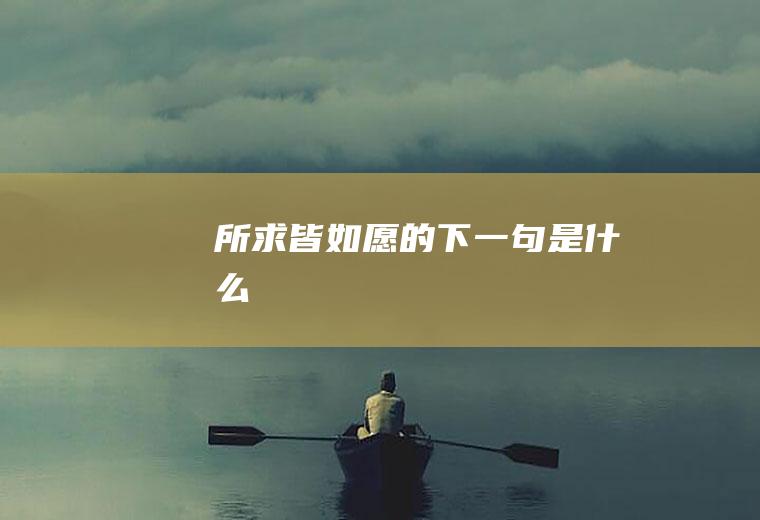 所求皆如愿的下一句是什么