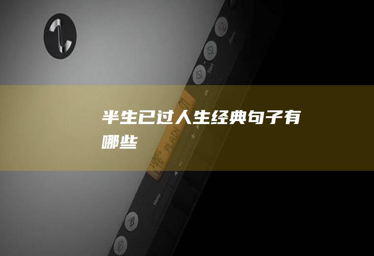 半生已过人生经典句子有哪些