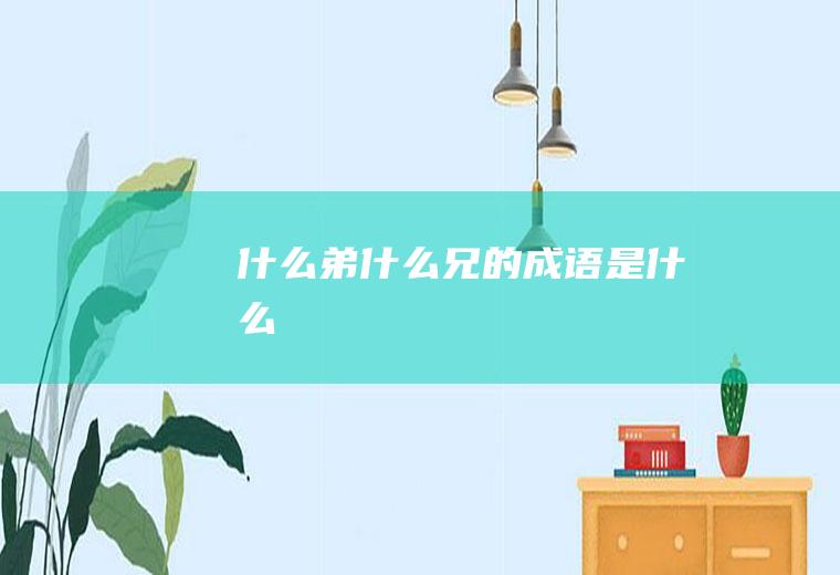 什么弟什么兄的成语是什么