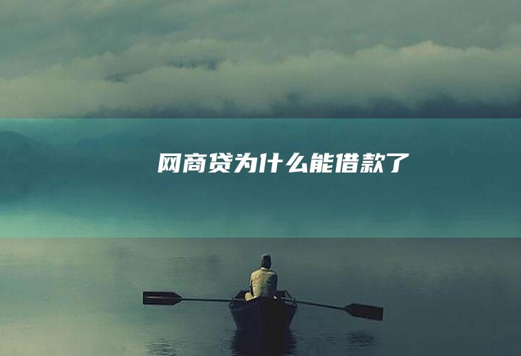 网商贷为什么能借款了